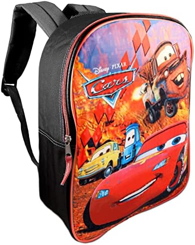 Disney Cars ruksak Set za dječake, djecu ~ paket sa Deluxe školskom torbom od 15 inča Lightning McQueen, četkicama, naljepnicama i torbicom za vodu