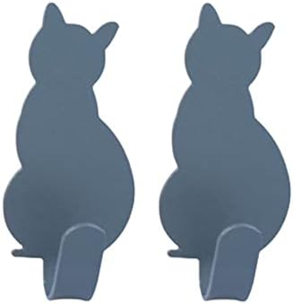 2pcs crtić kuka u obliku mačaka, slatka na otvorenom za kupatilo za kupatilo Viseće teške tipke Načelice naljepnice