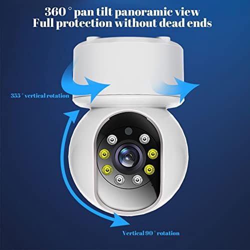 Zatvorena sigurnosna kamera 2MP HD WiFi kamera za kućnu sigurnost Dual-Band WiFi Retection Boja noćni vid dvosmjerni audio idealan za monitor za bebe 360 ​​° Pogledajte PTZ sigurnosnu kameru, bijela