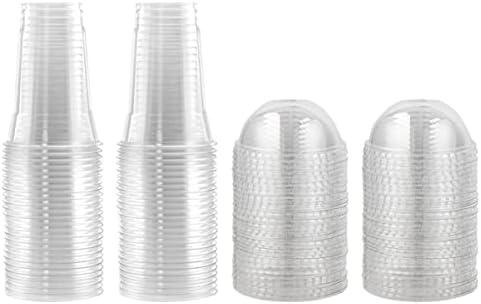 Prijenosni čaša 160 kom. Čiste plastične plastične čaše sa poklopcima šalice prozirne čajne čajne