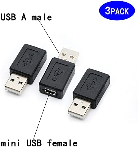 RGZHIHUIFZ 3 PACK USB 2.0 A muški do USB B Mini 5-polni pretvarač adaptera