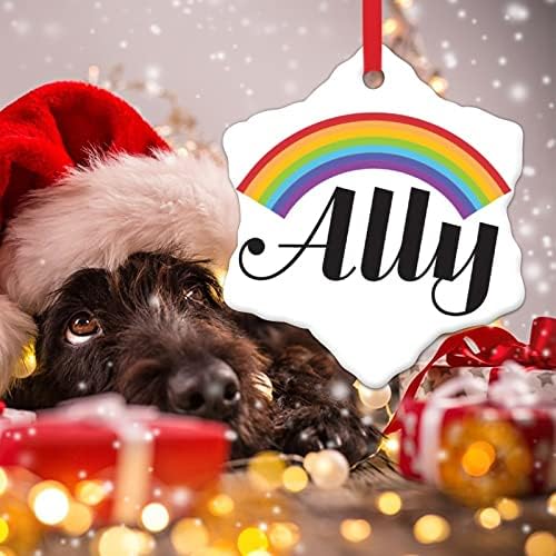 Božić ukrasi Ally Rainbow LGBTQ ukrasi LGBT Božić dekor panseksualne transrodne LGBTQ Gay Rainbow odmor prisutan keramičke Božić drvo ukras