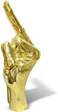Shinesorc srebrni polresin gesta za ručnu grešku Skulptura Polica dekor Accenti Srednji prst kip