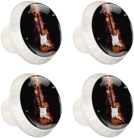 Lagerery komoda dugmad za fioke za gitaru dugmad za fioke od kristalnog stakla dugmad za ormare od 4 kom štampa u boji okrugla bijela dugmad za Toddler 1,38×1,10 in