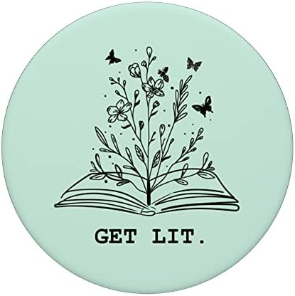 Nabavite Lit Library Book Wildflowers Ljubitelji Literatura Učiteljski popsockets zavariv popgrip