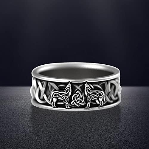 Ženski nakit prstenovi muškarci Vintage Personalizirani vučji prsten Punk Inspiration Prsten nakit poklon za muškarce Vjenčani bend Anxiety Ring