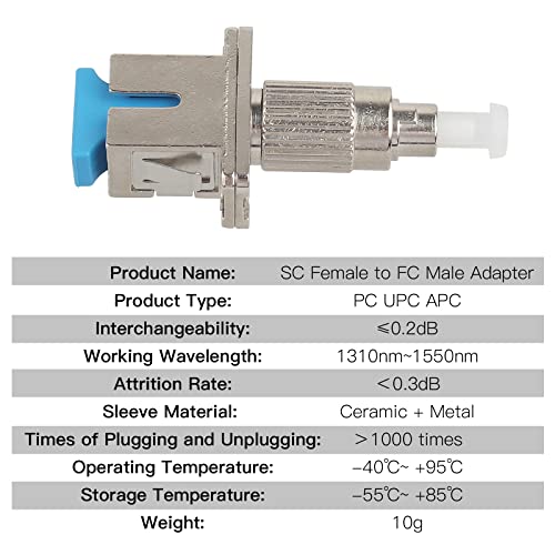 FC muško za SC Hybrid optički vlakno adapter Simplex Fiber prirubnica Single Mode 9 / 125um SM alat za optičku