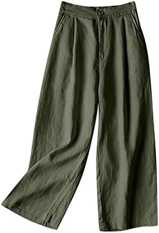 Miashui Ženska pant odgovaraju casual olovkom džep za hlače elastične prozračne pantalone labave pamučne ženske