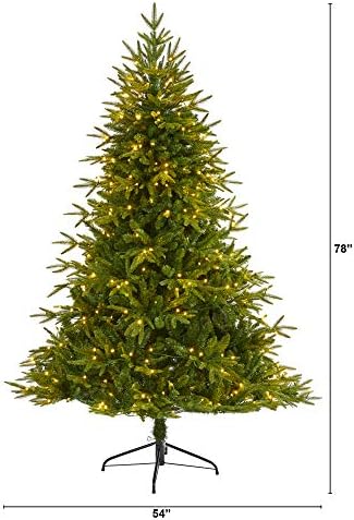 Skoro prirodna 6,5ft. Kolorado Mountain Fir Prirodni izgled Umjetno božićno drvo sa 400 Clear LED svjetla, zeleno