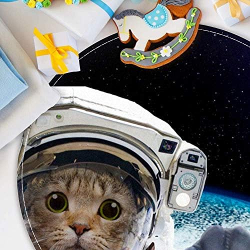 Heoeh mačka u svemirskoj slici, Neklizajući otirač 15,7 okrugli tepih tepisi tepisi za djecu spavaća soba Soba za bebe Igraonica rasadnik