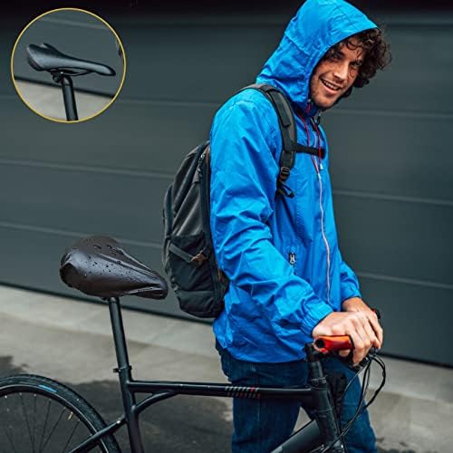 Kulannder Vodootporni bicikl sa sedlom u crnoj boji, kišni poklopac za bicikle s elastičnim, 3packs poklopcem