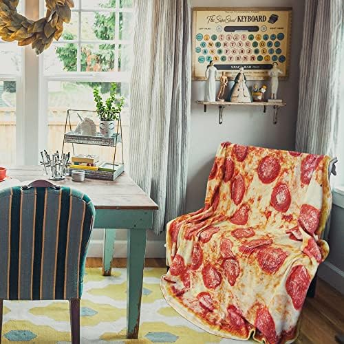 Natu2eco pizza pokrivač za djecu, smiješne poklone bacanje kobasice sira s kobasicama Realistic Flannel