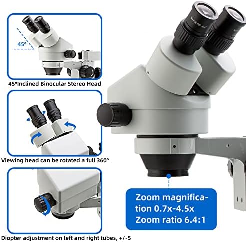 SWIFT S7-B520-144 3,5x-90X dvosmjerni mikroskop, WF10X okulari, 0,7x-4,5x objektivna snaga,
