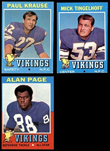 1971. Topps Minnesota Vikings Team Set Minnesota Vikings VG / Ex + Vikings