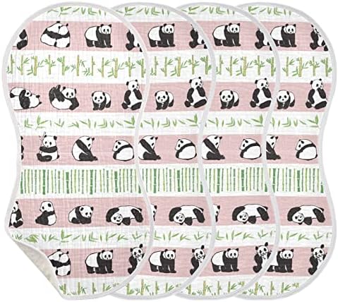 Yyzzh Panda bambuo ružičaste i bijele pruge Muslin Burp krpe za bebu 1 pakovanje pamučne bake za pranječice