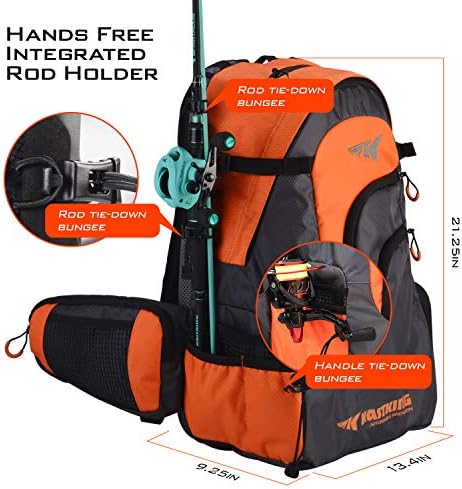 Kastking Ribolovni ruksak - Ribolovni ruksak - Ribolovna torba otporna na slanu vodu - Velika torba