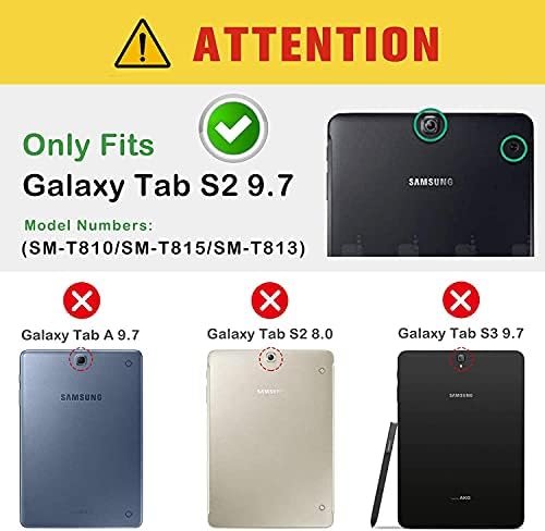 Slučaj Alilang za Samsung Galaxy Tab S2 9.7 inčni kućište s karticama, PU kožom Podesivim postoljem Smart