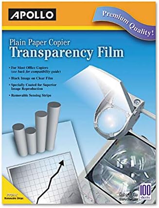 Apollo Transparency Film, Transflm, RMVBLSTRP, 100 / BX
