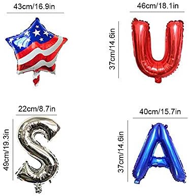 Huture 5pcs USA zastava staze patriotske aluminijske folije Balloons Mylar Balloons Kit 2 zvezdica / e