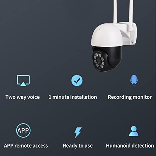 Yyqtgg sigurnosna kamera, pametna IP66 vodootporna AI kamera za otkrivanje pokreta 1080p 120 ° ultra široki ugao jakih smetnji otporan na alarm za dom