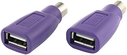 Dgzzi USB na PS2 Adapter 2kom ljubičasti USB ženski na PS/2 muški Konverter Adapter za miš