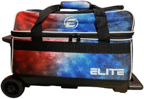 Elite Basic Double Roller 2 Ball Bowling Bag sa točkovima / veliki gornji džep za dodatnu opremu ili cipele za kuglanje do veličine 15 | Uvlačiva ručka se proteže na 37