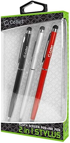 Pro stylus olovka za Samsung SM-T830 sa mastilom, visokom preciznošću, ekstra osetljivim, kompaktnim obrascem za dodirne ekrane [3 pakovanje-crno-crveno-srebrna]
