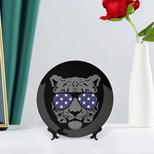 Cool Crna Leopard Viseća keramička dekorativna ploča sa ekranom Prilagođeni godišnjičkim vjenčanim poklonima