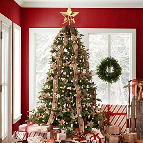Nuobesty Santaur Ornament Božićna stabla Zvjezdana topper sjaja zvijezda Božićna dekoracija božićne ukrase Tuba pokloni