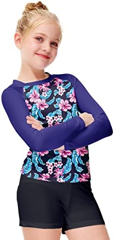 Aobute djevojke Dugi rukav osip čuvar Shirt Floral Mermaid Swim Top 3-14 godina