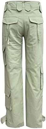 Dugi bootleg High Squik pantalone na širokim nogama Radne hlače za bootcut joga hlače sa džepovima