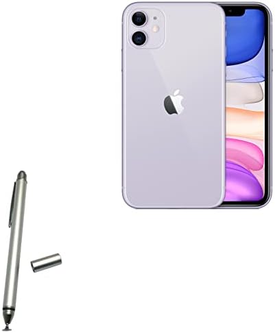 Boxwave Stylus olovkom Kompatibilan sa Apple iPhone 11 - Dualtip Capacitiv Stylus, Fiber TIP Disc Tip kapacitivni olovka za Apple iPhone 11 - Metalno srebro