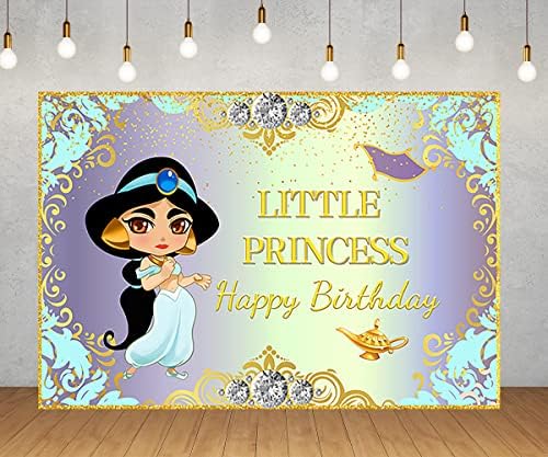 Baby jasmine princeza pozadina za rođendanske zabave Aladdin banner za bebe tuš kabine 5x3ft