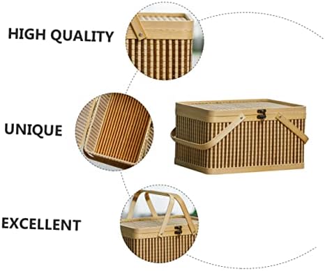 Doitool 1pc bambusova korpa pravokutna košarica za pohranu tkani košarica za pohranu košara Kuhinjska kupaonica