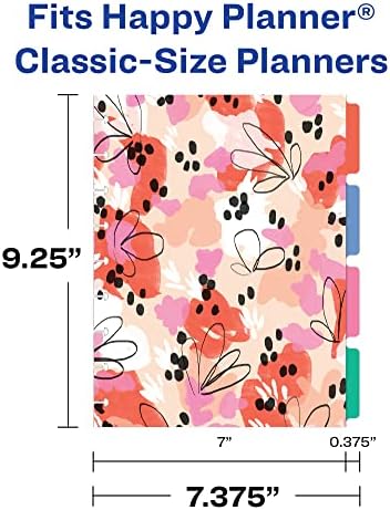 Avery Planer Dividers za Clanty Planer Planer 9-Disc Classic Veličine, 4-tablice, Spring Cvjetovi cvjetni dizajn, 1 set