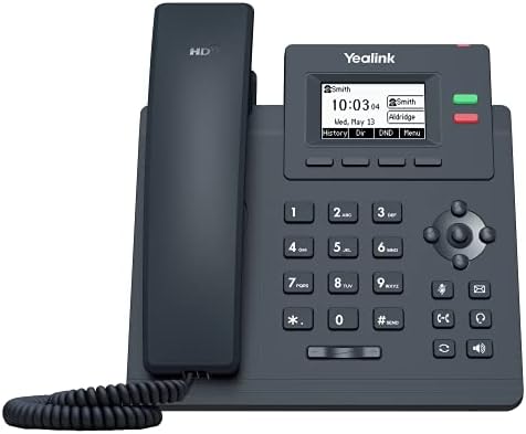 Yealink T31G IP telefon, 2 VoIP računa. 2,3-Inčni Grafički Prikaz. Gigabit Ethernet sa dva porta, 802.3 af PoE, Adapter za struju nije uključen