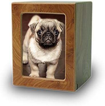 Okvir za fotografije drvena Memorijalna urna za mačke i pse - izuzetno mala - sadrži do 25 kubnih inča pepela - prirodna smeđa urna za kremaciju kućnih ljubimaca za graviranje pepela Prodaje se zasebno