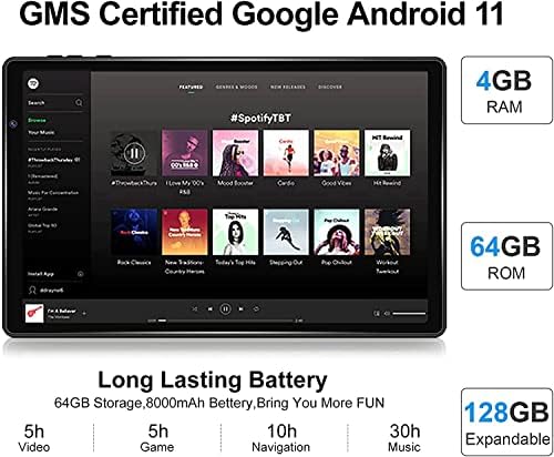 FACETEL 2023 Android 11 Tablet, Q3Pro 10 inčni tableti procesor 2.0 GHz, HD IPS ekran, Google certifikat, 5G+2.4 G Wi-Fi, Bluetooth, Google GPS, metalna Karoserija-siva