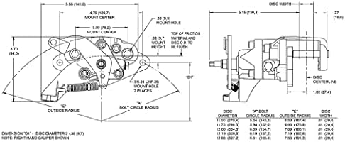 Novi WILWOOD MC4 mehanički parking kočione čeljusti, lijevo & amp; U pravu, odgovara 0.17-0.25 širina rotora,odgovara 11.00-14.00 prečnik rotora