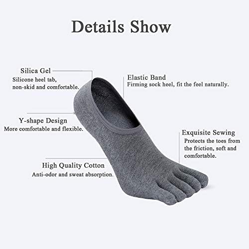 HelloMamma Nema prikazivanja trčanja TOE čarape Muške linije Loafers Pet Finger Sox Nevidljivi