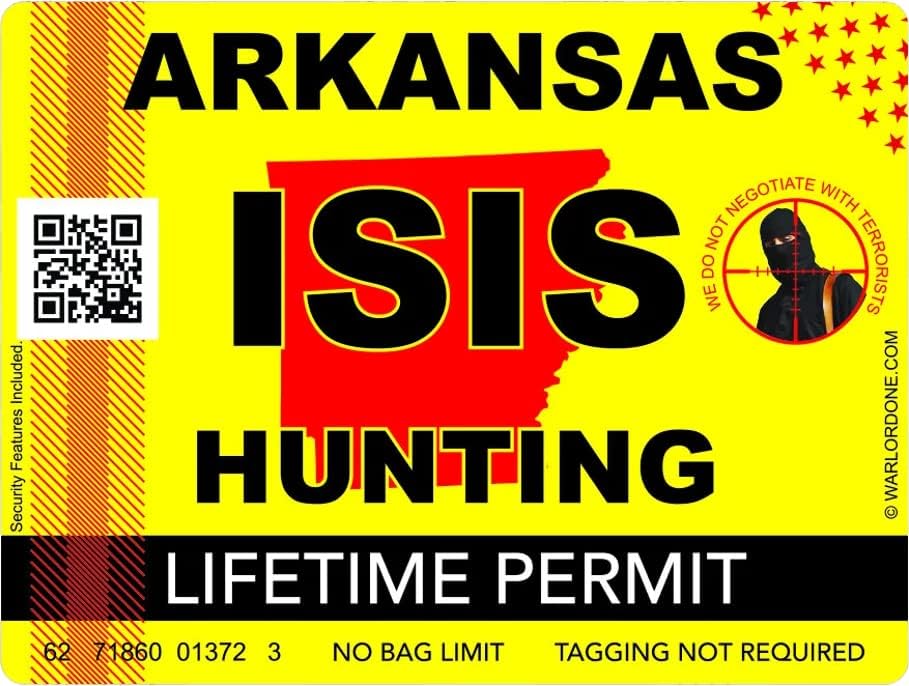 ISIS TERORIST ARKANSAS Državna dozvola za dozvolu za samoljepljenje vinil AK - C2925 - 6 inča ili