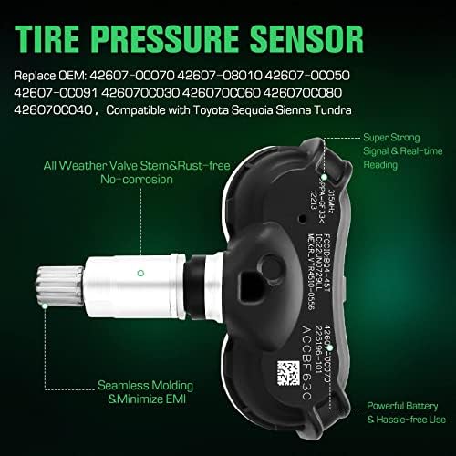 TPMS senzor 42607-0C070 Senzor pritiska u gumama 315MHz za Toyota / Sequoia / Tundra / Sienna zamjenjuje