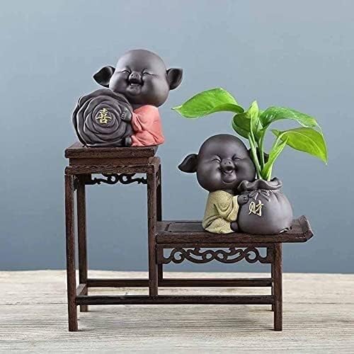 Biljni čajnik butik ljubičasta kladi čaj kućni ljubimac slatka svinja statua za čaj figurica