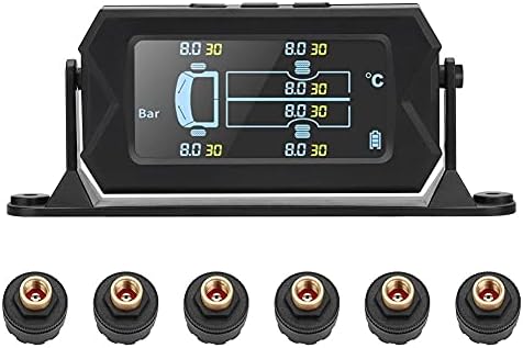 XWWDP automatska guma Alarm Monitor Sistemski kamion TPMS Solarni LCD Tlak tlaka u gumama Monitor Monitor 6 Vanjski senzori