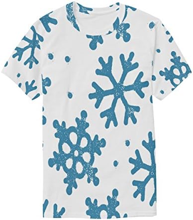 Muškarci Snowflakes Pozadina majica Štampani kratki rukav Crewneck Fan XXXXL majica