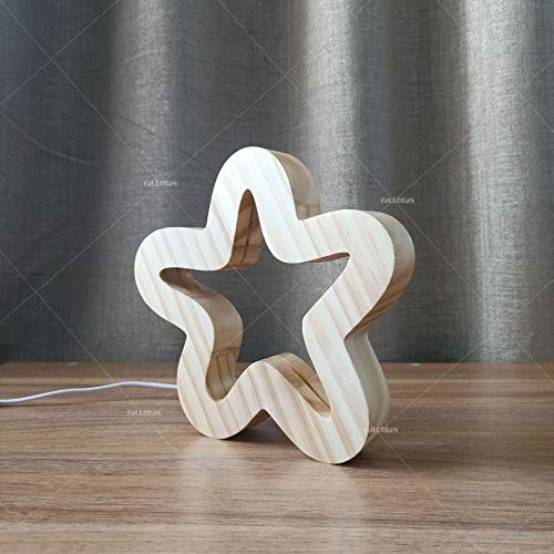 XDG Star 3D drvena lampa LED noćno svjetlo dekoracija kućne sobe kreativne Stolne lampe za poklone