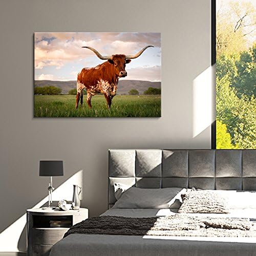 Vizuelni umjetnički dekor Texas Longhorn krava slike zidni dekor seoska seoska kuća pejzažna slika