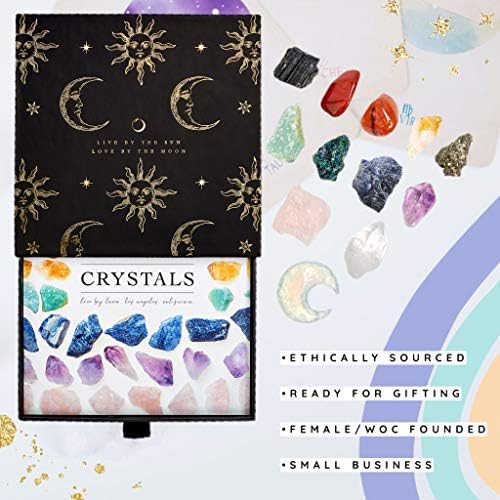 Esencijalni zacjeljivanje kristala iz ljubavi Luna, 12 kom isceljujućih kristala i iscjeljenja kamenja, kamenje čakra i kristala postavljenih sa pravim ametistom kristalnim i reiki kamenjem