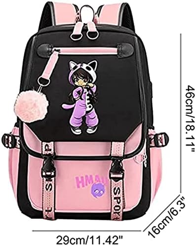 KKNQRZ ruksak za laptop Slatka putovanja u planinarskom školskom ruksaku za žene djevojke modne velike točke u knjizi sa USB priključkom