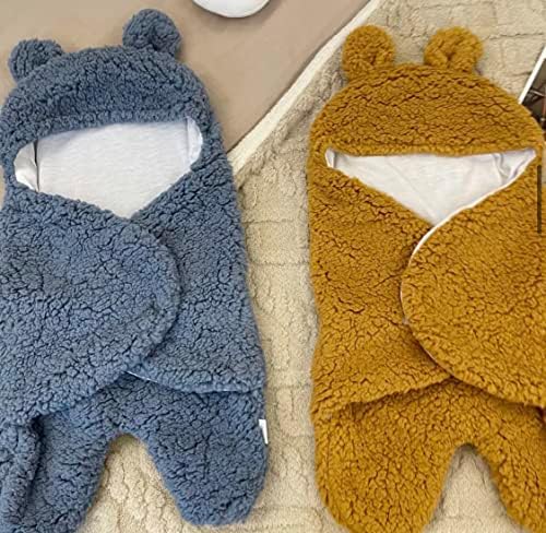 2 Pakovanje Teddy Sherpa Baby Swaddle pokrivač ultra meko pljuskovištinski za dojenčad 0-6 mjeseci primajući
